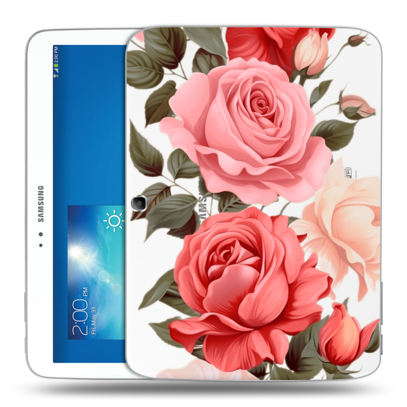 Силиконовый чехол на Samsung Galaxy Tab 3 10.1 с принтом Розы Силиконовый чехол на Samsung Galaxy Tab 3 10.1 с принтом Розы