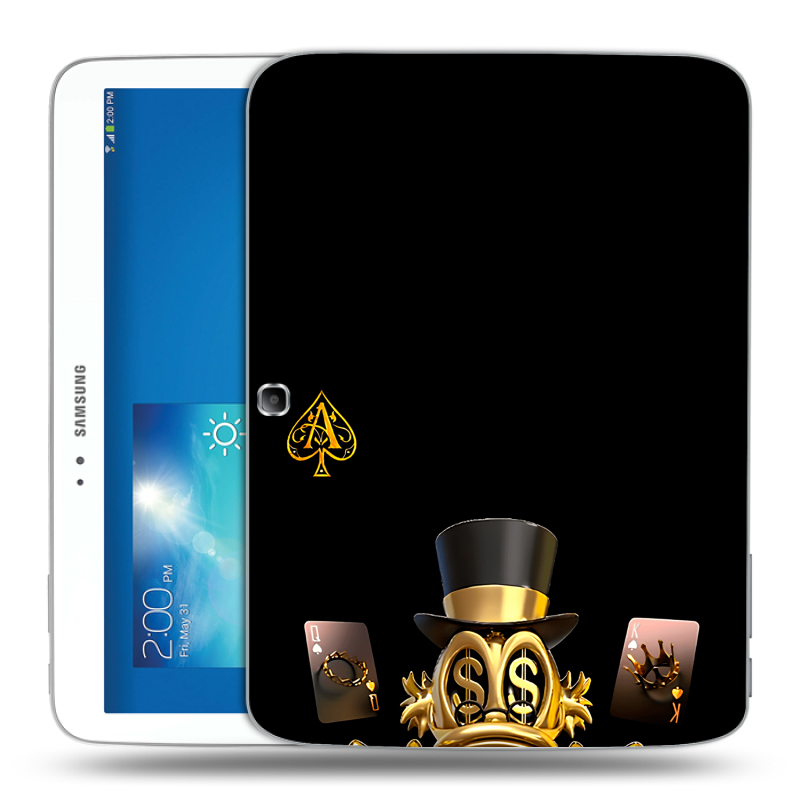 Силиконовый чехол на Samsung Galaxy Tab 3 10.1 с принтом Золотой скрудж макдак Силиконовый чехол на Samsung Galaxy Tab 3 10.1 с принтом Золотой скрудж макдак