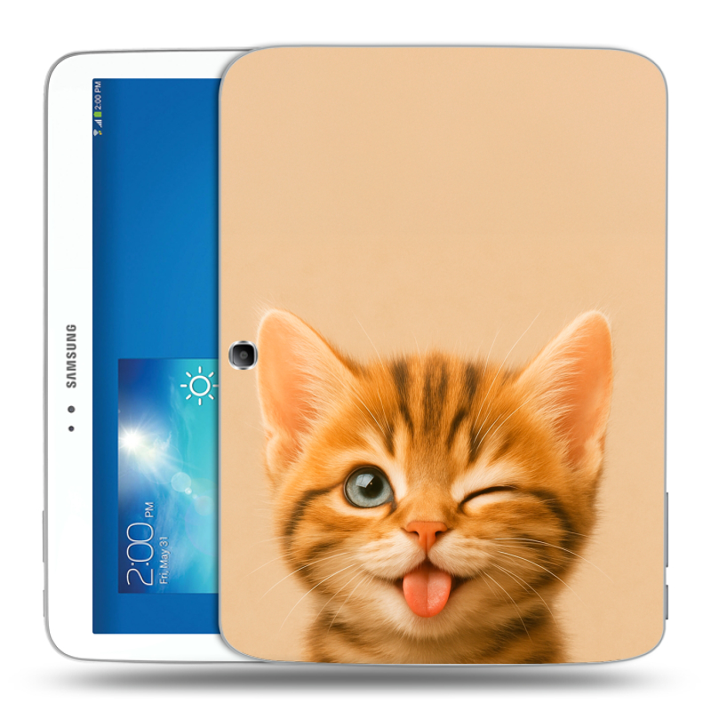 Силиконовый чехол на Samsung Galaxy Tab 3 10.1 с принтом котенок Силиконовый чехол на Samsung Galaxy Tab 3 10.1 с принтом котенок