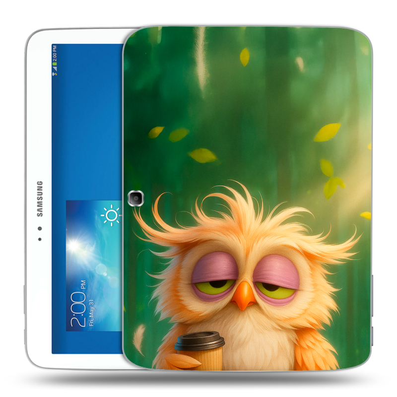 Силиконовый чехол на Samsung Galaxy Tab 3 10.1 с принтом сова Силиконовый чехол на Samsung Galaxy Tab 3 10.1 с принтом сова