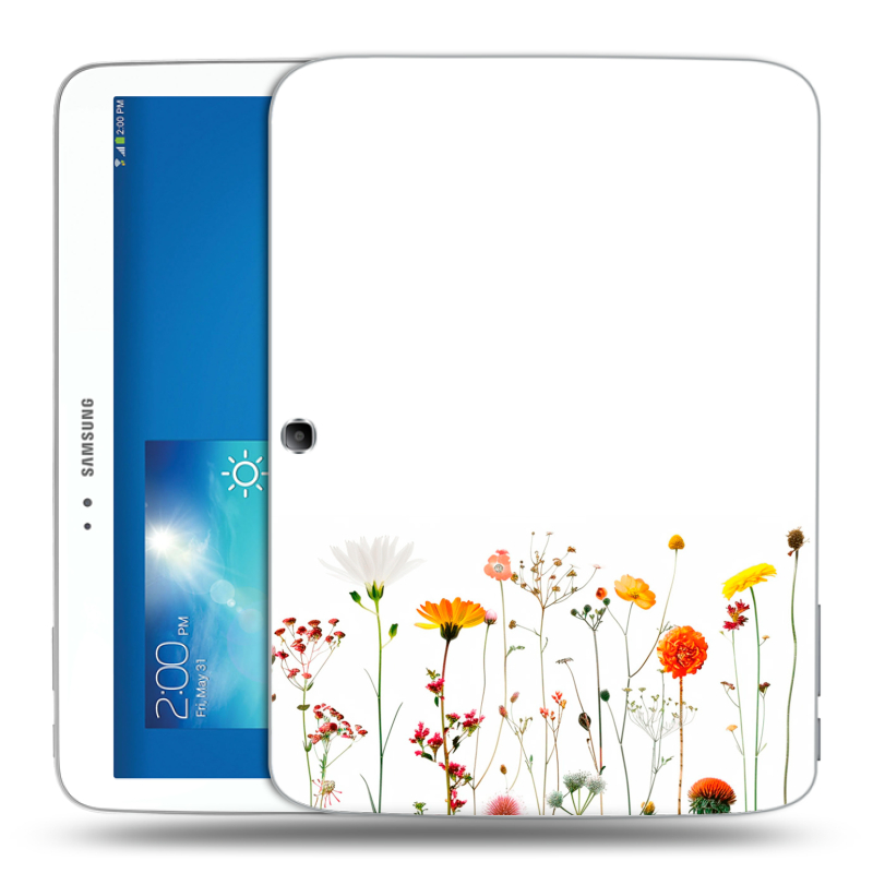 Силиконовый чехол на Samsung Galaxy Tab 3 10.1 с принтом цветы Силиконовый чехол на Samsung Galaxy Tab 3 10.1 с принтом цветы