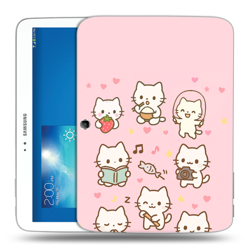 Силиконовый чехол на Samsung Galaxy Tab 3 10.1 с принтом Hello Kitty Хелоу Кити Силиконовый чехол на Samsung Galaxy Tab 3 10.1 с принтом Hello Kitty Хелоу Кити