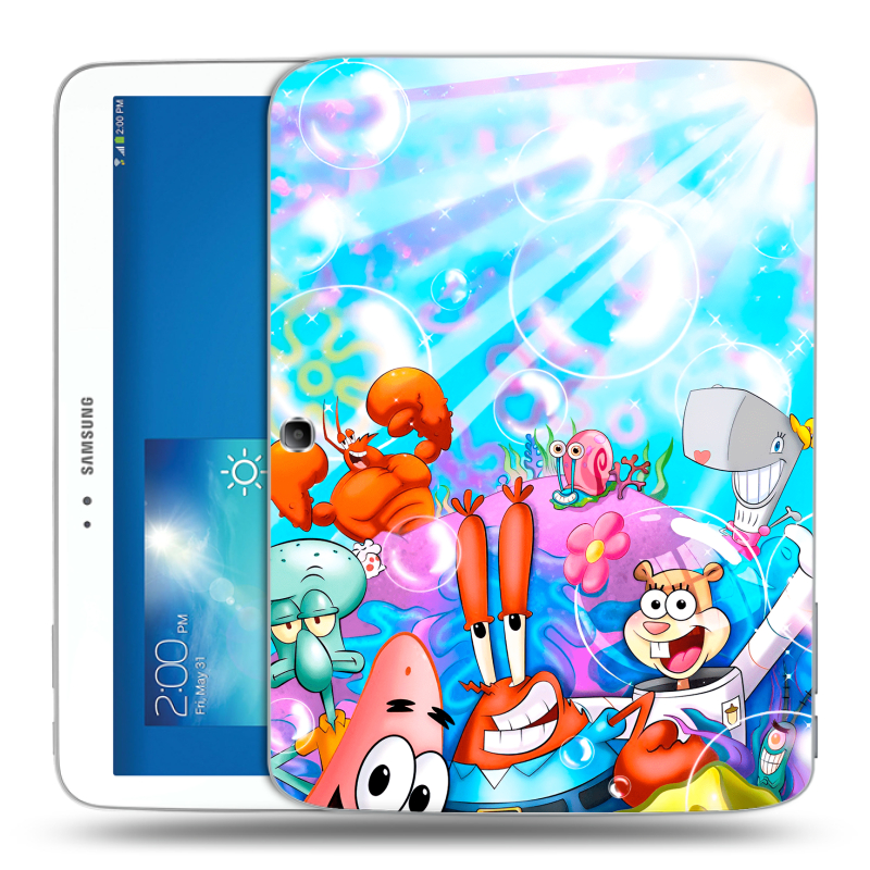 Силиконовый чехол на Samsung Galaxy Tab 3 10.1 с принтом спанчбоб спанч боб Силиконовый чехол на Samsung Galaxy Tab 3 10.1 с принтом спанчбоб спанч боб