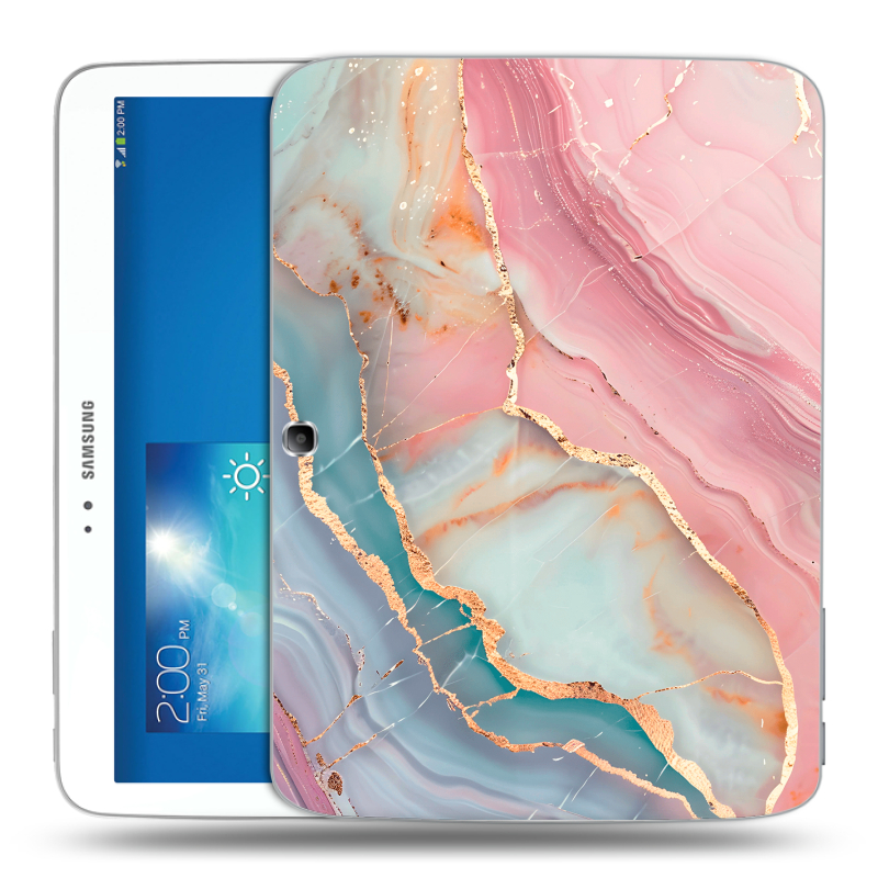 Силиконовый чехол на Samsung Galaxy Tab 3 10.1 с принтом розовый мрамор Силиконовый чехол на Samsung Galaxy Tab 3 10.1 с принтом розовый мрамор