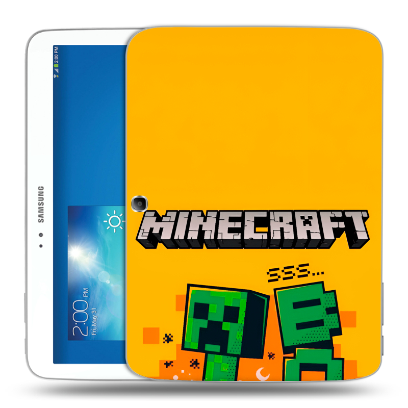 Силиконовый чехол на Samsung Galaxy Tab 3 10.1 с принтом Майнкрафт Minecraft Силиконовый чехол на Samsung Galaxy Tab 3 10.1 с принтом Майнкрафт Minecraft