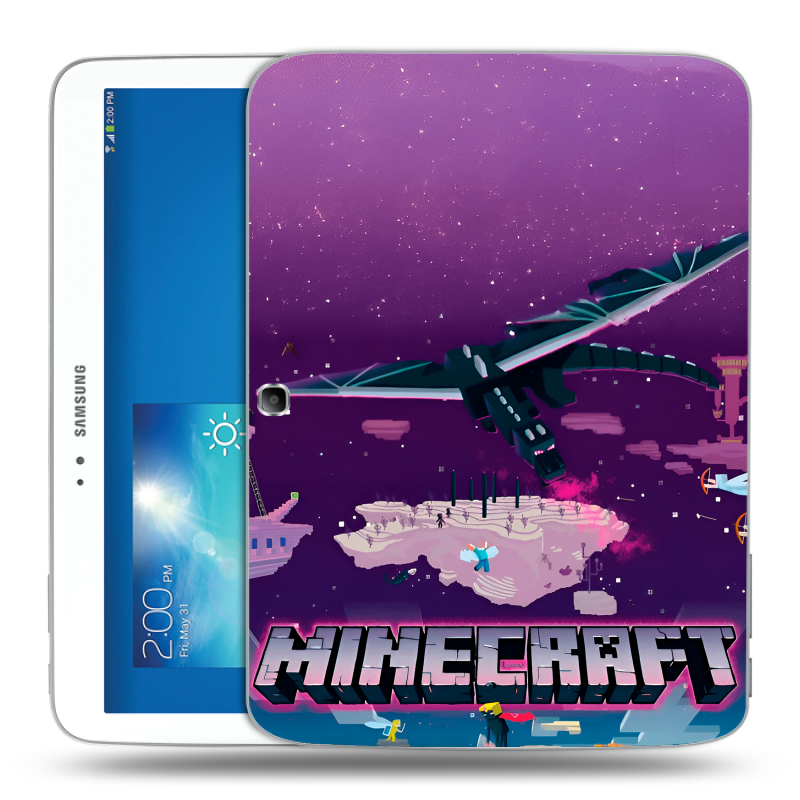 Силиконовый чехол на Samsung Galaxy Tab 3 10.1 с принтом Майнкрафт Minecraft Силиконовый чехол на Samsung Galaxy Tab 3 10.1 с принтом Майнкрафт Minecraft