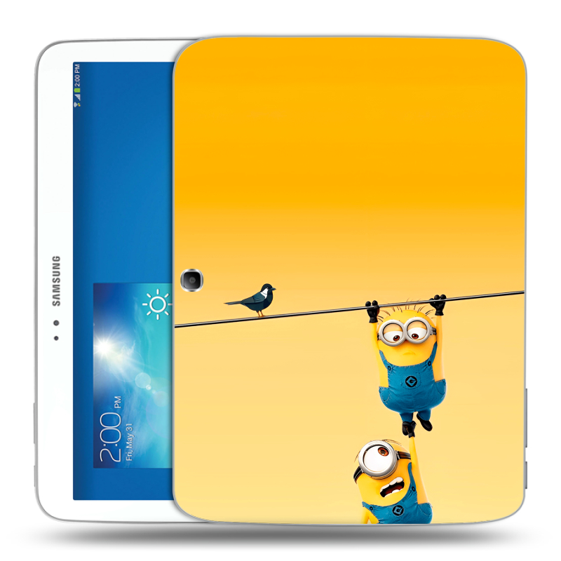Силиконовый чехол на Samsung Galaxy Tab 3 10.1 с принтом Миньоны Силиконовый чехол на Samsung Galaxy Tab 3 10.1 с принтом Миньоны