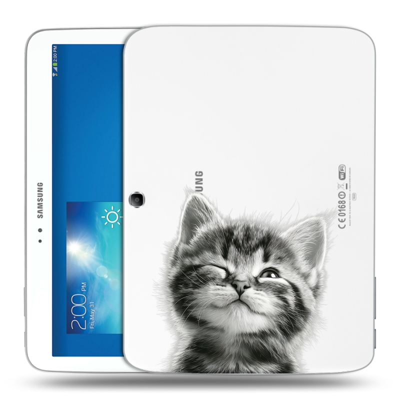 Силиконовый чехол на Samsung Galaxy Tab 3 10.1 с принтом Котенок Силиконовый чехол на Samsung Galaxy Tab 3 10.1 с принтом Котенок