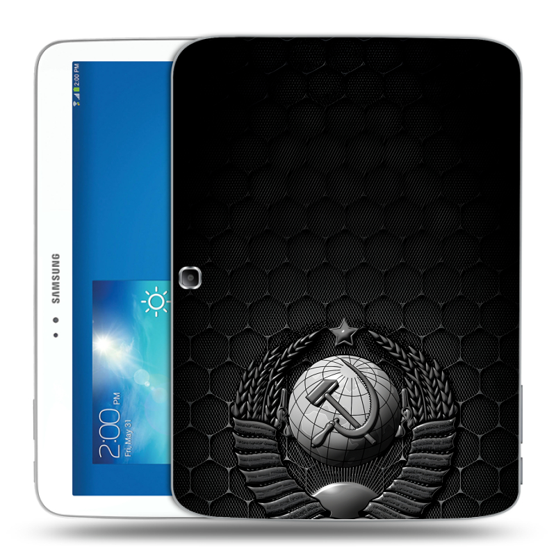 Силиконовый чехол на Samsung Galaxy Tab 3 10.1 с принтом Герб Флаг СССР Силиконовый чехол на Samsung Galaxy Tab 3 10.1 с принтом Герб Флаг СССР