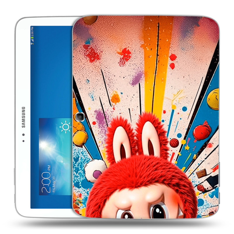 Силиконовый чехол на Samsung Galaxy Tab 3 10.1 с принтом Labubu Лабубу Силиконовый чехол на Samsung Galaxy Tab 3 10.1 с принтом Labubu Лабубу