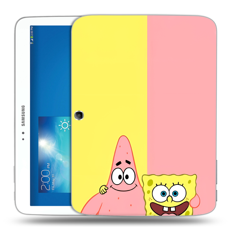 Силиконовый чехол на Samsung Galaxy Tab 3 10.1 с принтом Спанч боб Спанчбоб Силиконовый чехол на Samsung Galaxy Tab 3 10.1 с принтом Спанч боб Спанчбоб