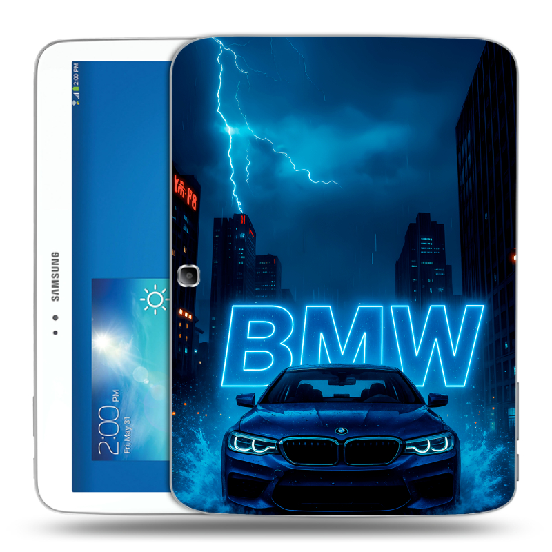 Силиконовый чехол на Samsung Galaxy Tab 3 10.1 с принтом BMW БМВ Силиконовый чехол на Samsung Galaxy Tab 3 10.1 с принтом BMW БМВ