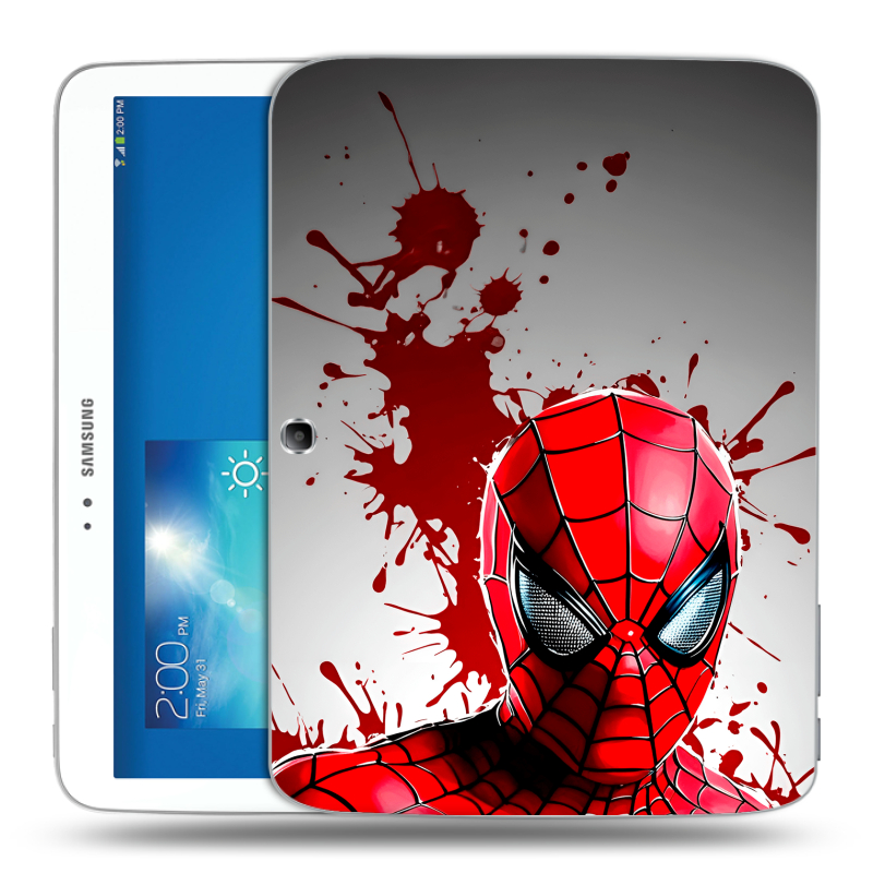 Силиконовый чехол на Samsung Galaxy Tab 3 10.1 с принтом Spiderman Человек паук Силиконовый чехол на Samsung Galaxy Tab 3 10.1 с принтом Spiderman Человек паук