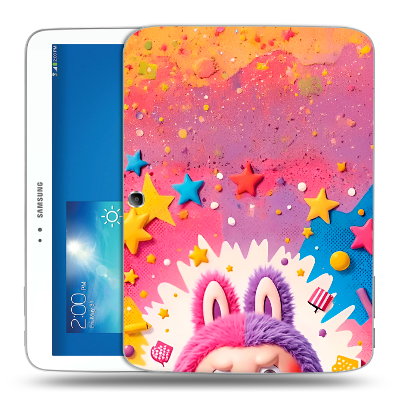 Силиконовый чехол на Samsung Galaxy Tab 3 10.1 с принтом Labubu Лабубу Силиконовый чехол на Samsung Galaxy Tab 3 10.1 с принтом Labubu Лабубу