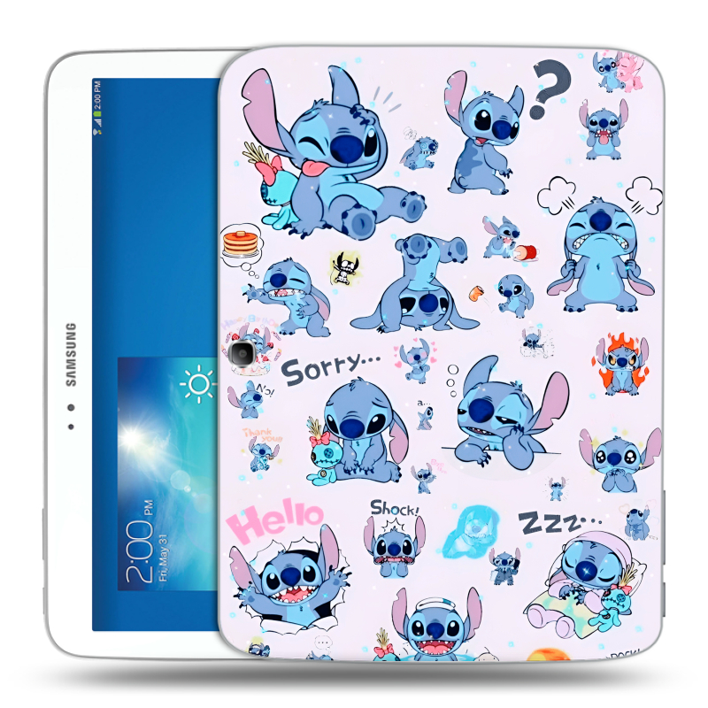 Силиконовый чехол на Samsung Galaxy Tab 3 10.1 с принтом Лило и Стич Силиконовый чехол на Samsung Galaxy Tab 3 10.1 с принтом Лило и Стич