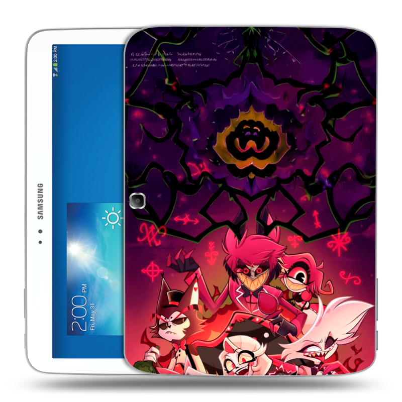 Силиконовый чехол на Samsung Galaxy Tab 3 10.1 с принтом Hazbin Hotel Отель Хазбин Силиконовый чехол на Samsung Galaxy Tab 3 10.1 с принтом Hazbin Hotel Отель Хазбин