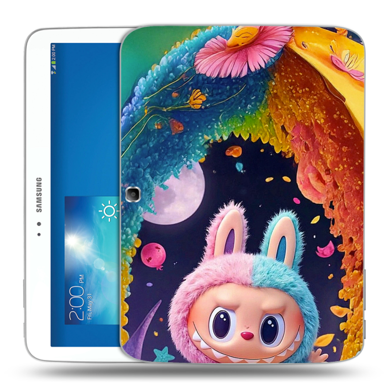 Силиконовый чехол на Samsung Galaxy Tab 3 10.1 с принтом Labubu Лабубу Силиконовый чехол на Samsung Galaxy Tab 3 10.1 с принтом Labubu Лабубу