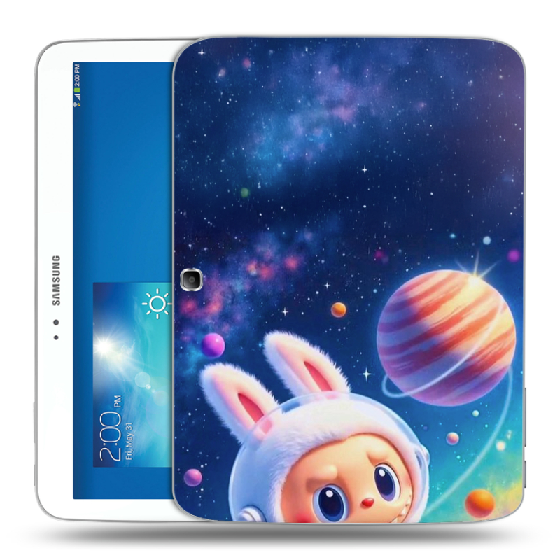 Силиконовый чехол на Samsung Galaxy Tab 3 10.1 с принтом Labubu Лабубу Силиконовый чехол на Samsung Galaxy Tab 3 10.1 с принтом Labubu Лабубу