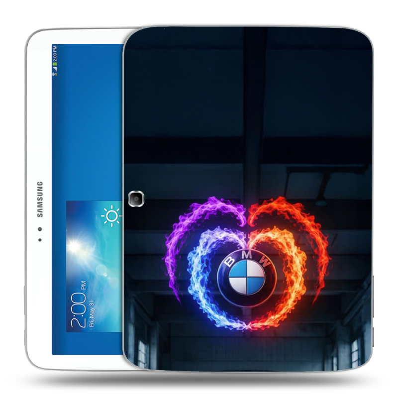Силиконовый чехол на Samsung Galaxy Tab 3 10.1 с принтом BMW БМВ Силиконовый чехол на Samsung Galaxy Tab 3 10.1 с принтом BMW БМВ