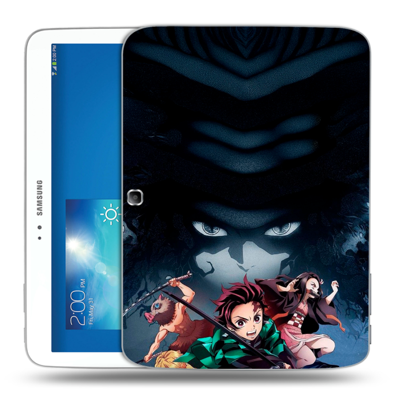 Силиконовый чехол на Samsung Galaxy Tab 3 10.1 с принтом Demon Slayer Клинок рассекающий демонов Силиконовый чехол на Samsung Galaxy Tab 3 10.1 с принтом Demon Slayer Клинок рассекающий демонов