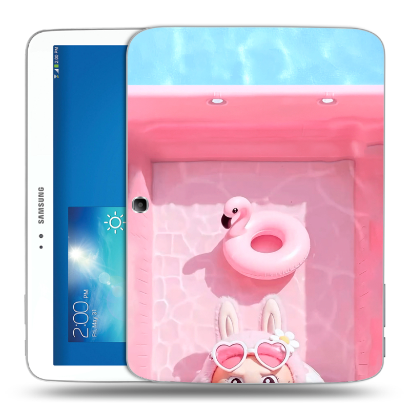 Силиконовый чехол на Samsung Galaxy Tab 3 10.1 с принтом Labubu Лабубу Силиконовый чехол на Samsung Galaxy Tab 3 10.1 с принтом Labubu Лабубу