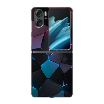 Пластиковый чехол на OPPO Find N2 Flip с принтом Геометрия неона Пластиковый чехол на OPPO Find N2 Flip с принтом Геометрия неона