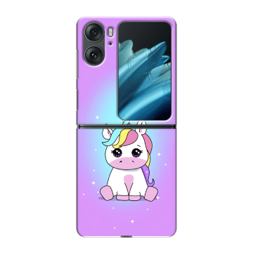 Пластиковый чехол на OPPO Find N2 Flip с принтом Единорог Пластиковый чехол на OPPO Find N2 Flip с принтом Единорог