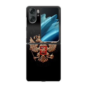 Пластиковый чехол на OPPO Find N2 Flip с принтом Герб России Пластиковый чехол на OPPO Find N2 Flip с принтом Герб России