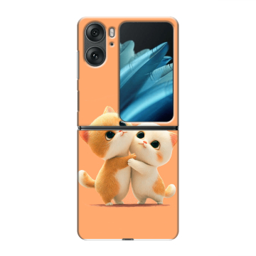 Пластиковый чехол на OPPO Find N2 Flip с принтом Милые котики Пластиковый чехол на OPPO Find N2 Flip с принтом Милые котики