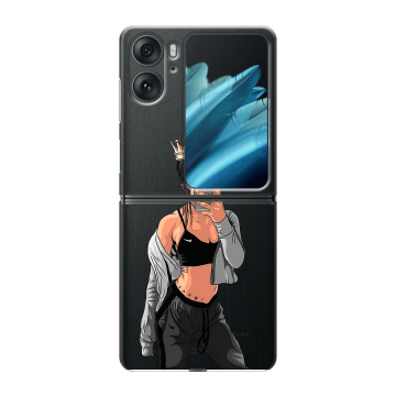 Пластиковый чехол на OPPO Find N2 Flip с принтом Женские принты Пластиковый чехол на OPPO Find N2 Flip с принтом Женские принты