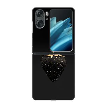 Пластиковый чехол на OPPO Find N2 Flip с принтом Черная клубника Пластиковый чехол на OPPO Find N2 Flip с принтом Черная клубника