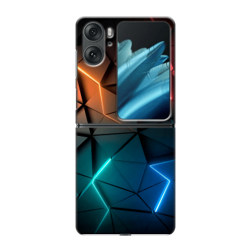 Пластиковый чехол на OPPO Find N2 Flip с принтом Абстракция неон Пластиковый чехол на OPPO Find N2 Flip с принтом Абстракция неон