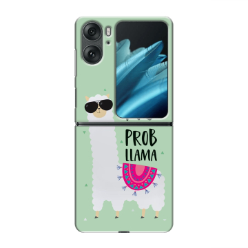 Пластиковый чехол на OPPO Find N2 Flip с принтом Лама Пластиковый чехол на OPPO Find N2 Flip с принтом Лама