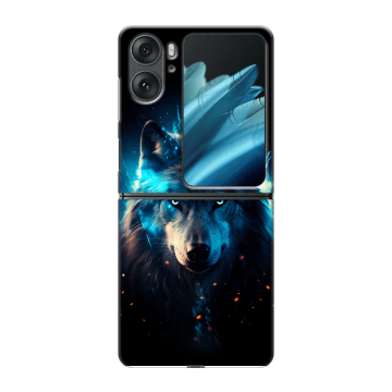 Пластиковый чехол на OPPO Find N2 Flip с принтом Волк ночной
