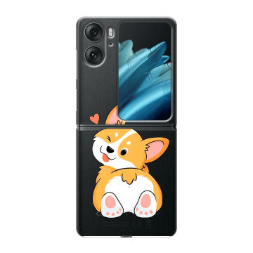 Пластиковый чехол на OPPO Find N2 Flip с принтом Корги