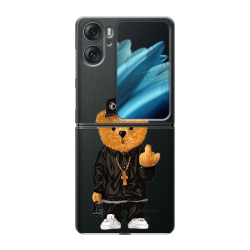 Пластиковый чехол на OPPO Find N2 Flip с принтом Плюшевый медведь