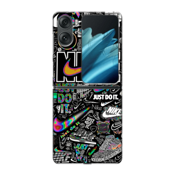 Пластиковый чехол на OPPO Find N2 Flip с принтом Найк Пластиковый чехол на OPPO Find N2 Flip с принтом Найк