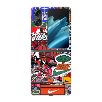 Пластиковый чехол на OPPO Find N2 Flip с принтом Найк Nike яркий