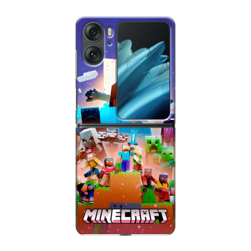 Пластиковый чехол на OPPO Find N2 Flip с принтом Майнкрафт Minecraft Пластиковый чехол на OPPO Find N2 Flip с принтом Майнкрафт Minecraft