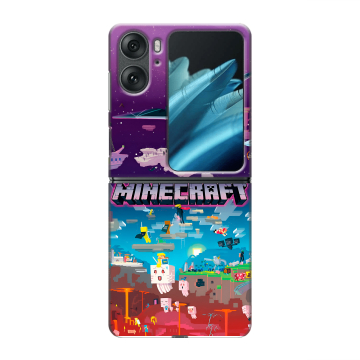 Пластиковый чехол на OPPO Find N2 Flip с принтом Майнкрафт Minecraft