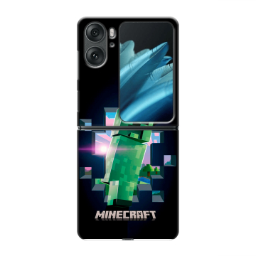 Пластиковый чехол на OPPO Find N2 Flip с принтом Майнкрафт Minecraft