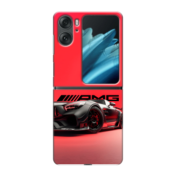 Пластиковый чехол на OPPO Find N2 Flip с принтом Мерседес Mercedes AMG