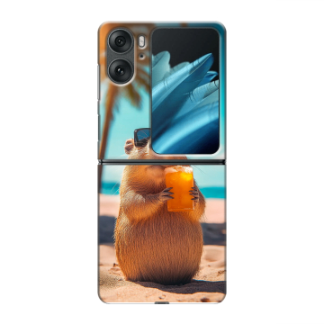 Пластиковый чехол на OPPO Find N2 Flip с принтом Капибара