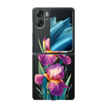 Пластиковый чехол на OPPO Find N2 Flip с принтом Цветы орхидеи