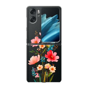 Пластиковый чехол на OPPO Find N2 Flip с принтом Цветы