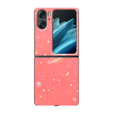 Пластиковый чехол на OPPO Find N2 Flip с принтом Розовый космос