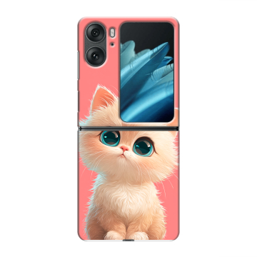 Пластиковый чехол на OPPO Find N2 Flip с принтом Розовый котенок
