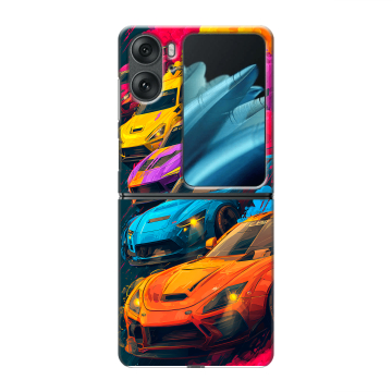 Пластиковый чехол на OPPO Find N2 Flip с принтом Тачки