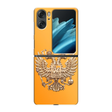 Пластиковый чехол на OPPO Find N2 Flip с принтом Герб Флаг России