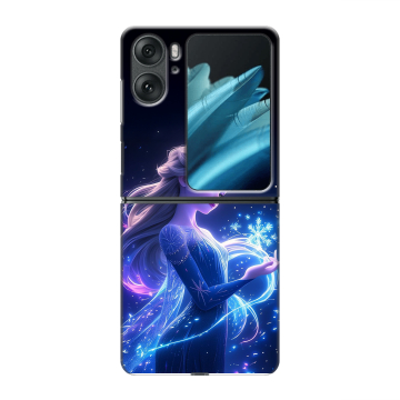 Пластиковый чехол на OPPO Find N2 Flip с принтом Холодное сердце Frozen